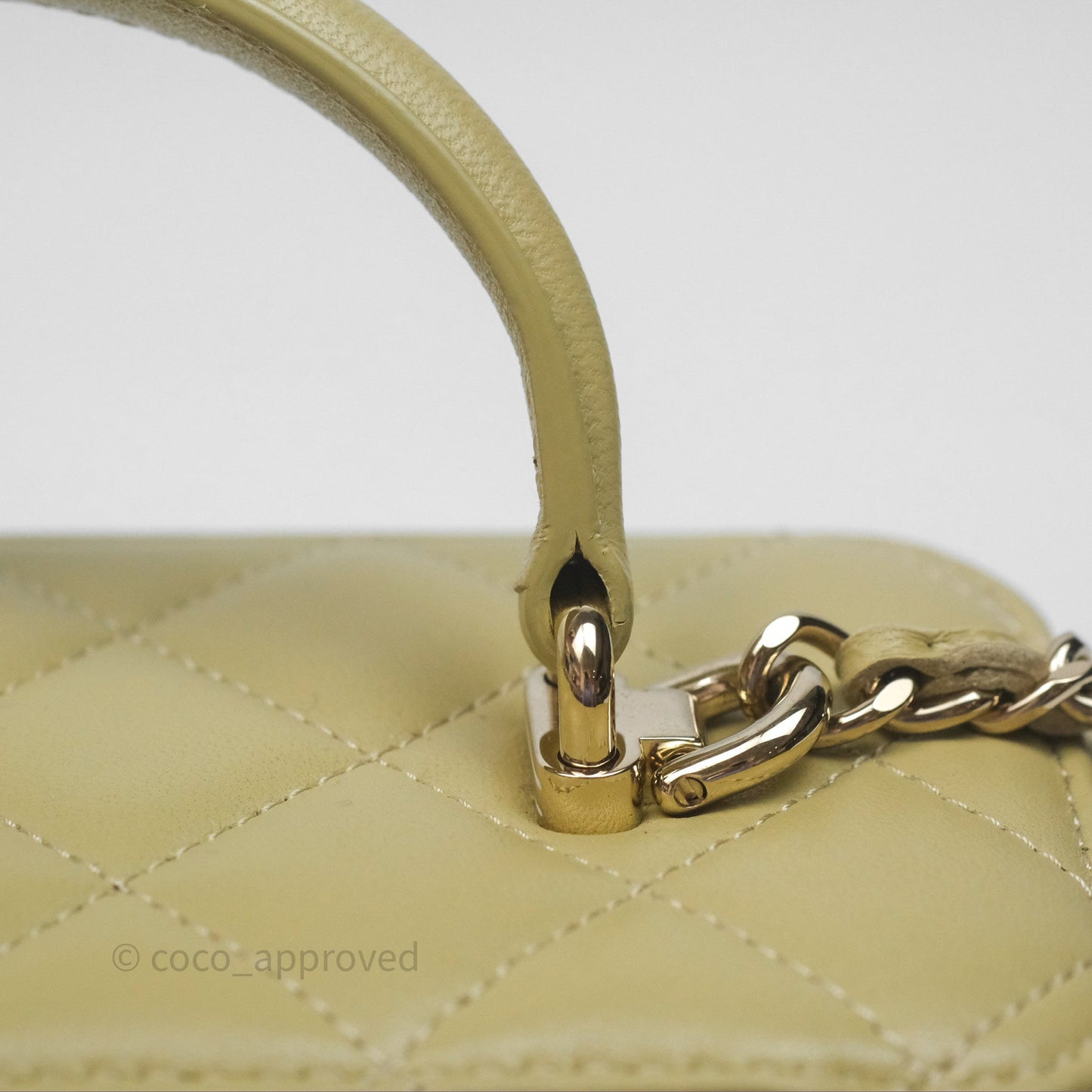 Chanel Top Handle Vanity with Chain Olive Green Lambskin Aged Gold Hardware