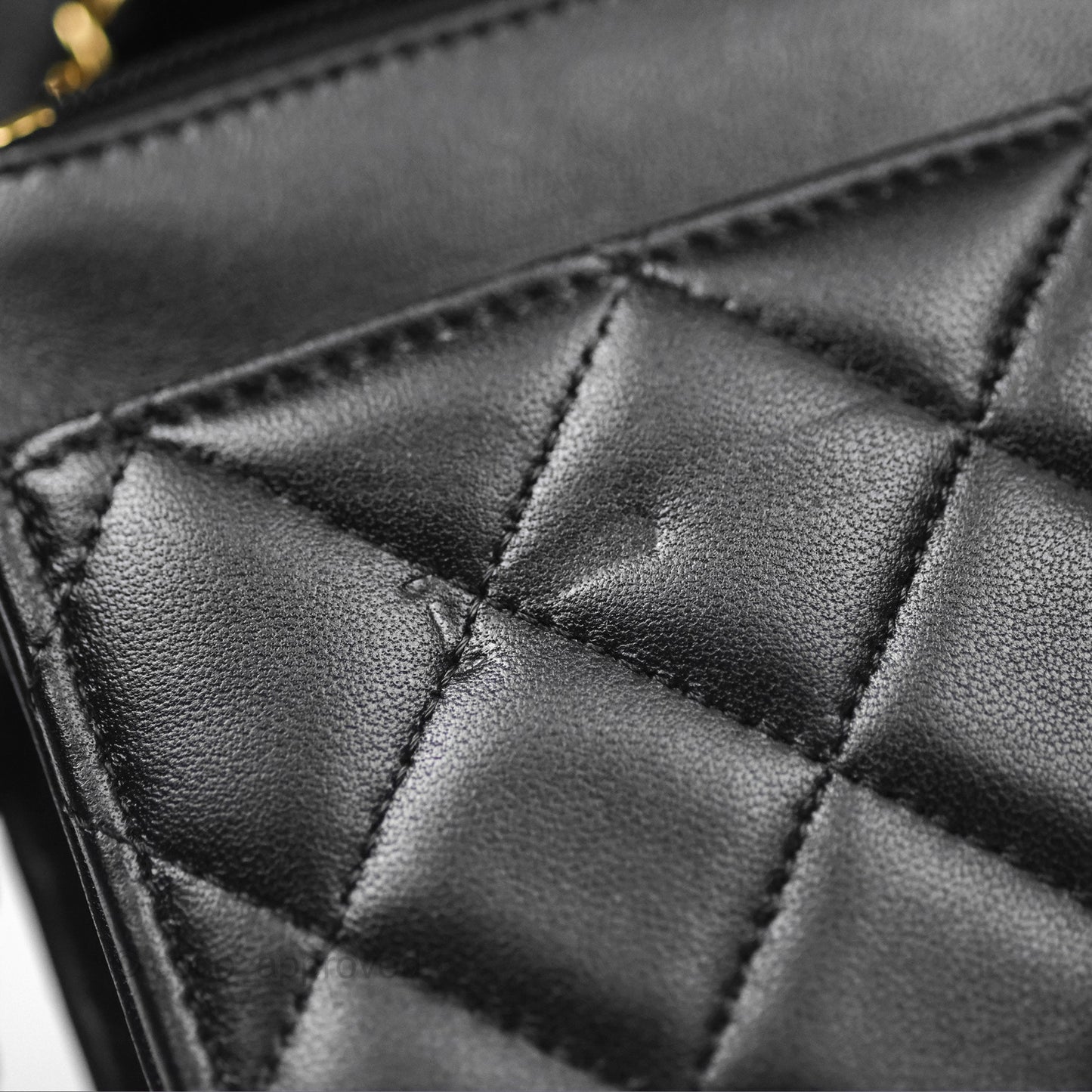 Chanel Quilted Classic WOC Black Lambskin Gold Hardware