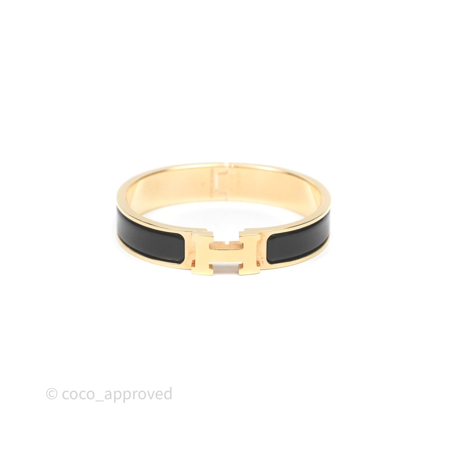 Hermès Clic H Bracelet Black Rose Gold PM