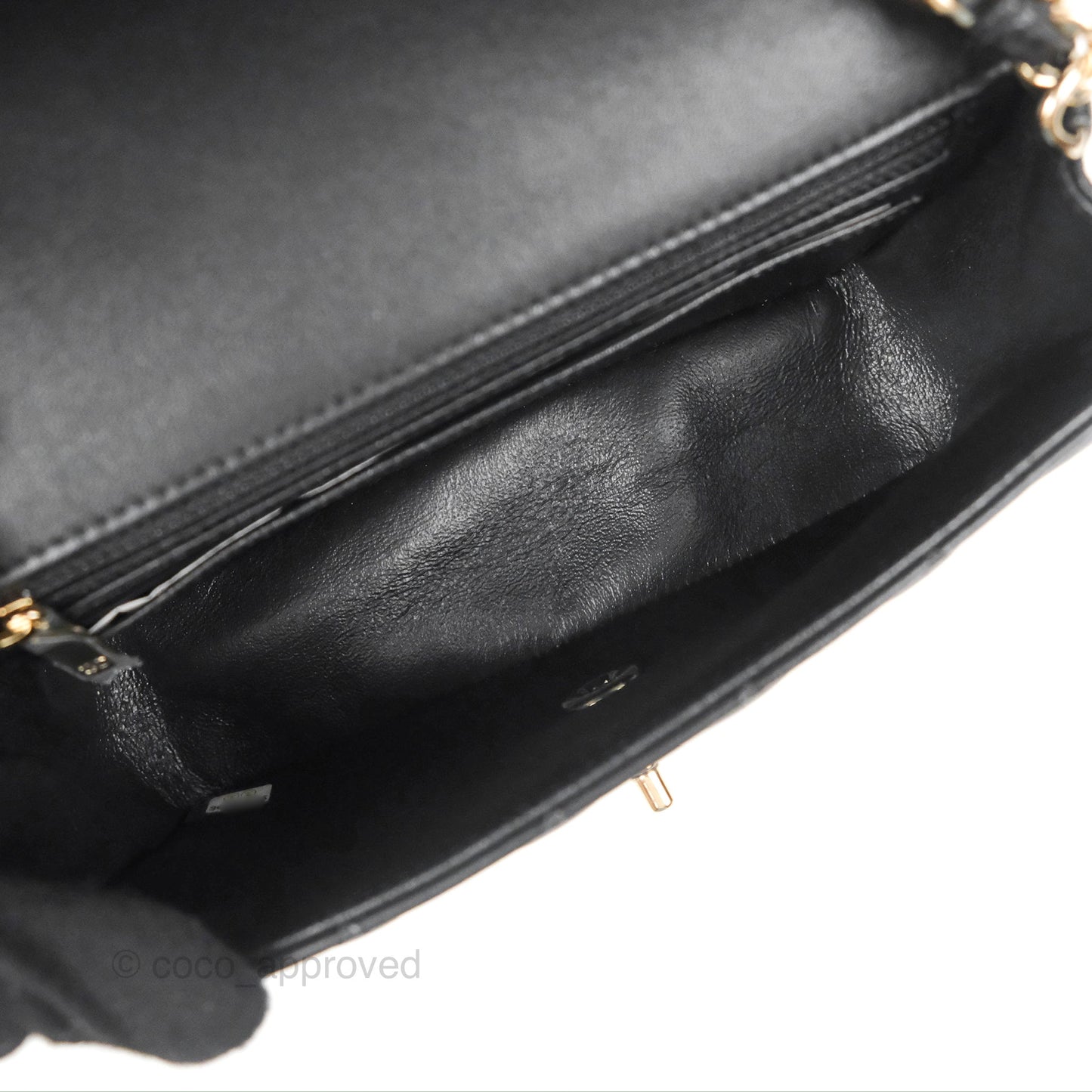 Chanel Quilted Mini Rectangular Lambskin Black Flap With Charms Gold Hardware 21C