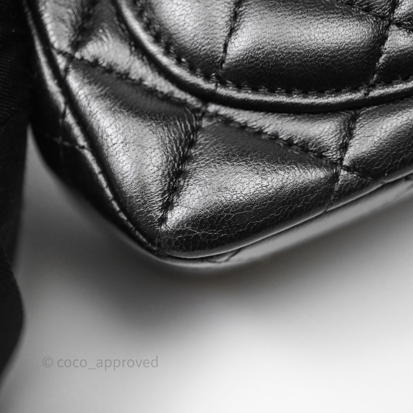 Chanel Mini Square Quilted Black Lambskin Silver Hardware