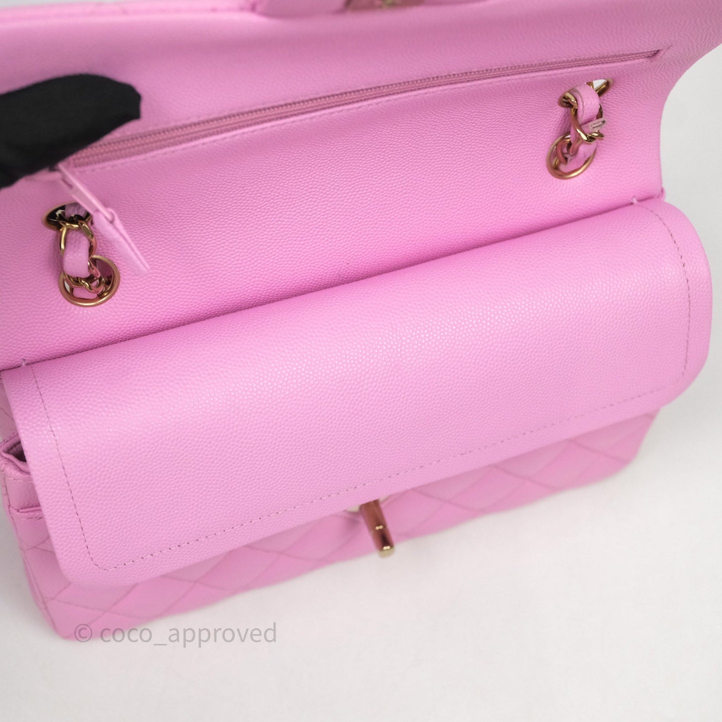 Chanel Small Classic Flap Quilted Pink Caviar Gold Hardware