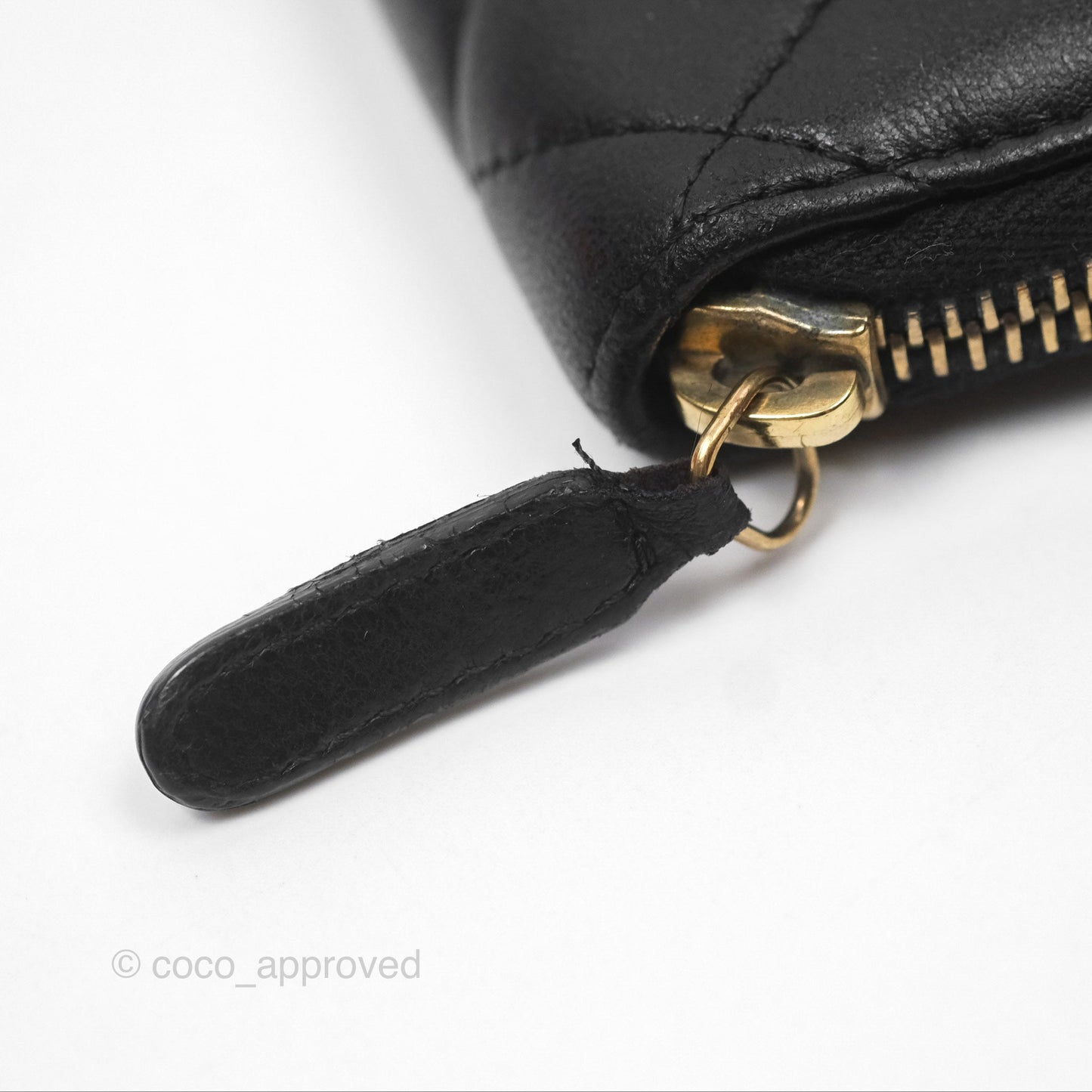 Chanel Zip Around Organiser Wallet Black Lambskin Gold Hardware