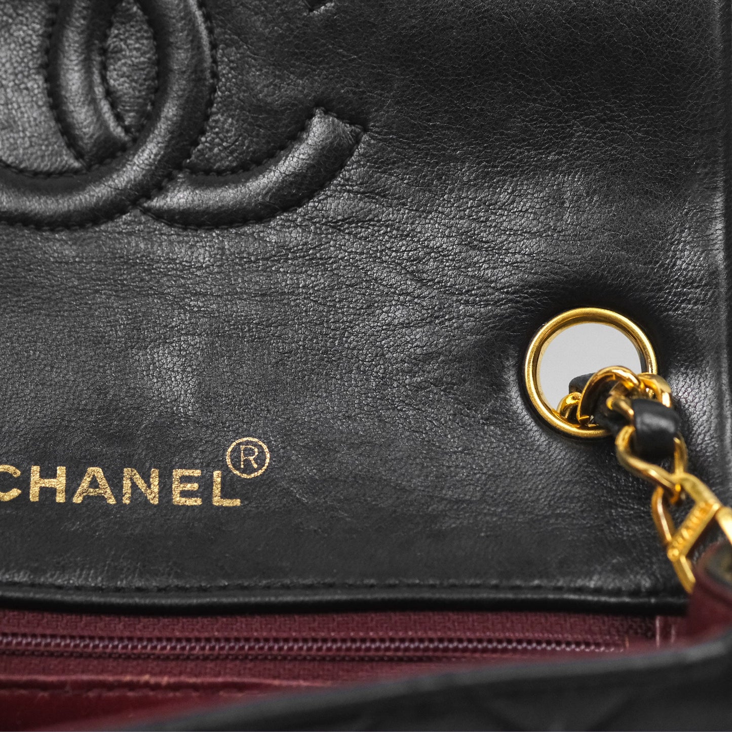 Chanel Vintage Mini Square Black Lambskin 24K Gold Hardware