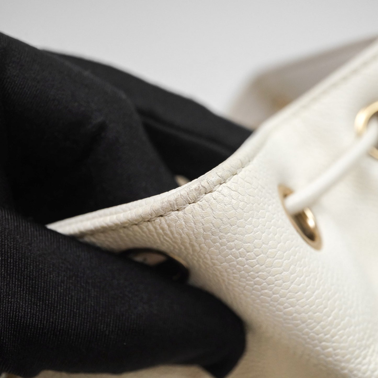 Chanel Quilted Business Affinity Backpack Ivory White Caviar Gold Hardware