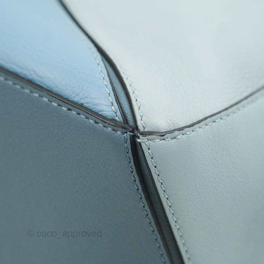 Loewe Small Puzzle Bag Blue Grained Calfskin
