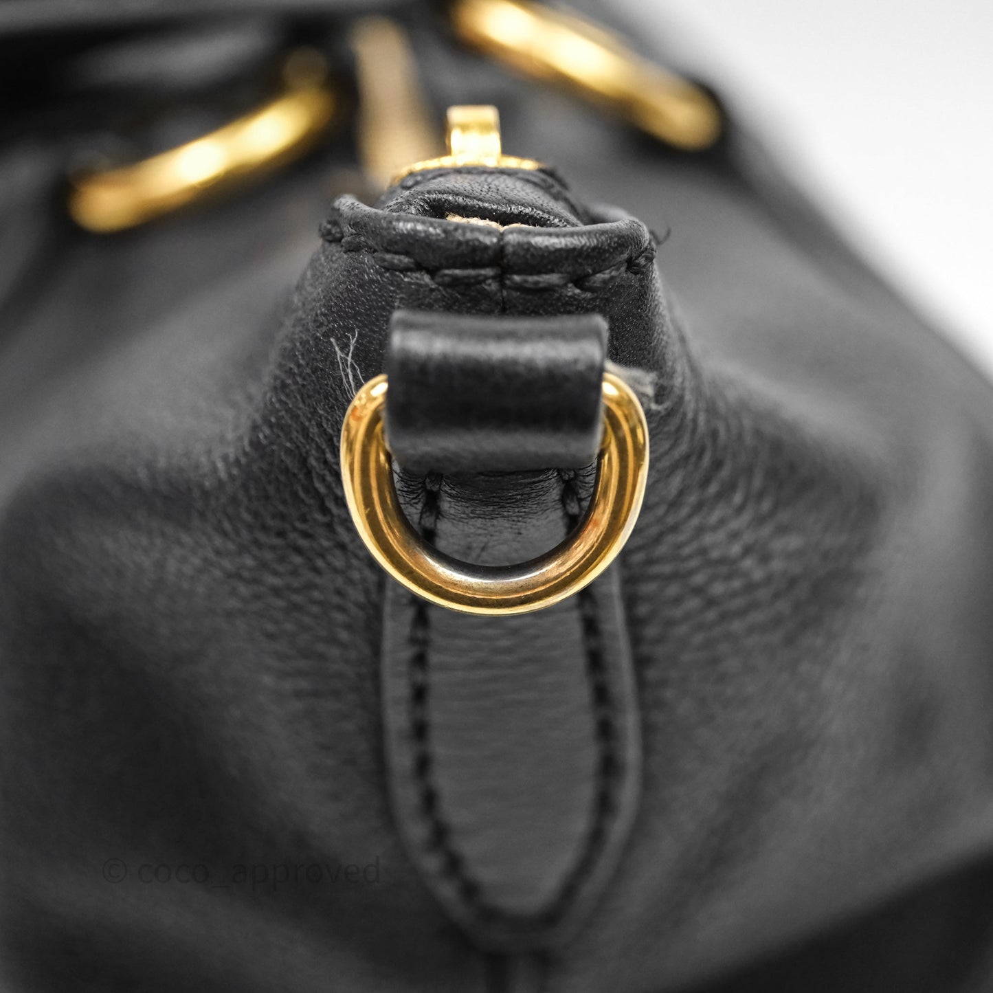 Miu Miu Vitello Tote Bag Black Gold Hardware