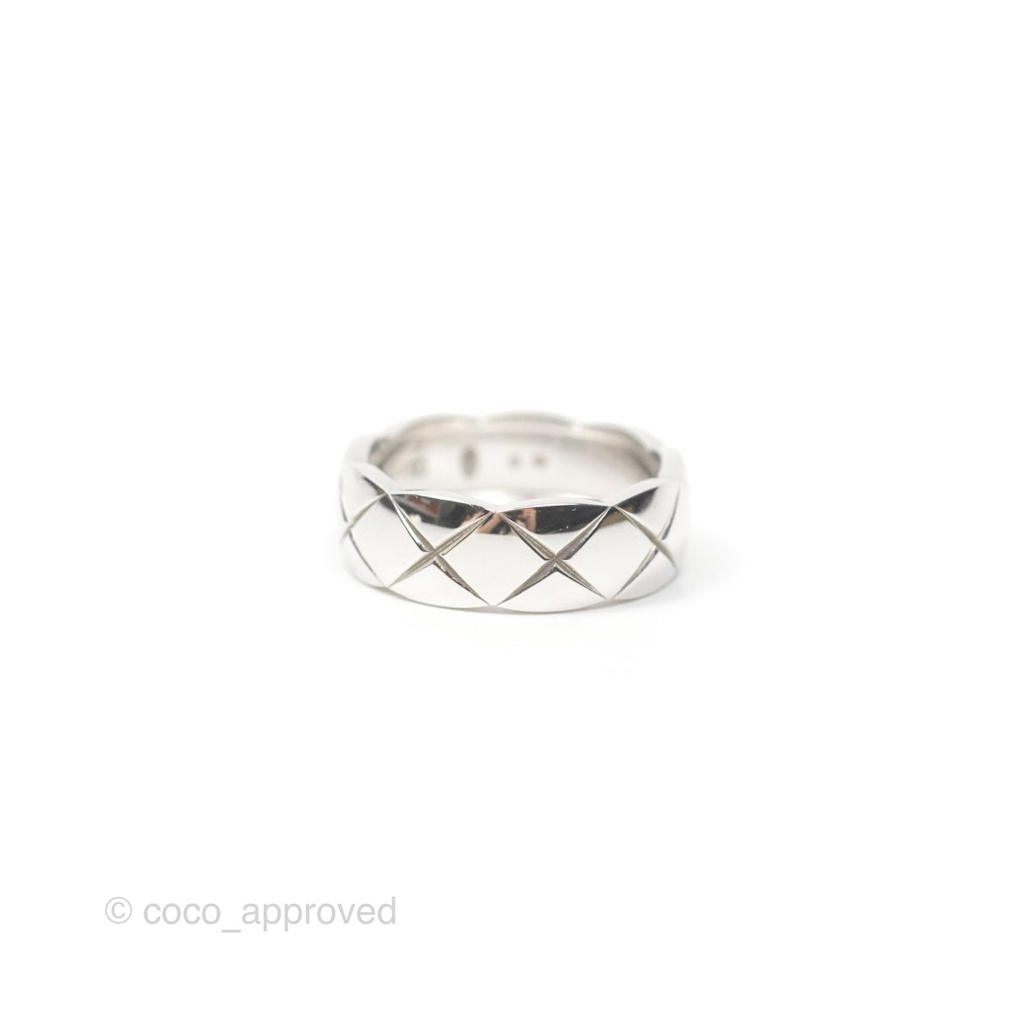 Chanel Coco Crush Ring Small Version 18K White Gold Size 53