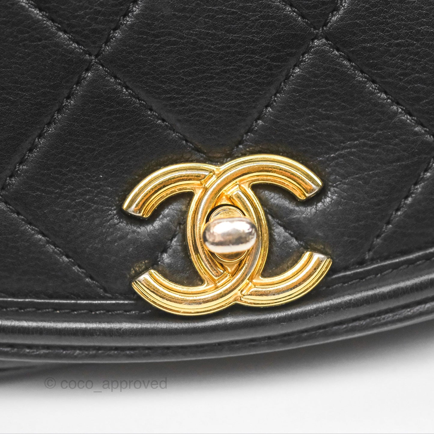 Chanel Small Underline Saddle Flap Bag Black Calfskin Gold Hardware