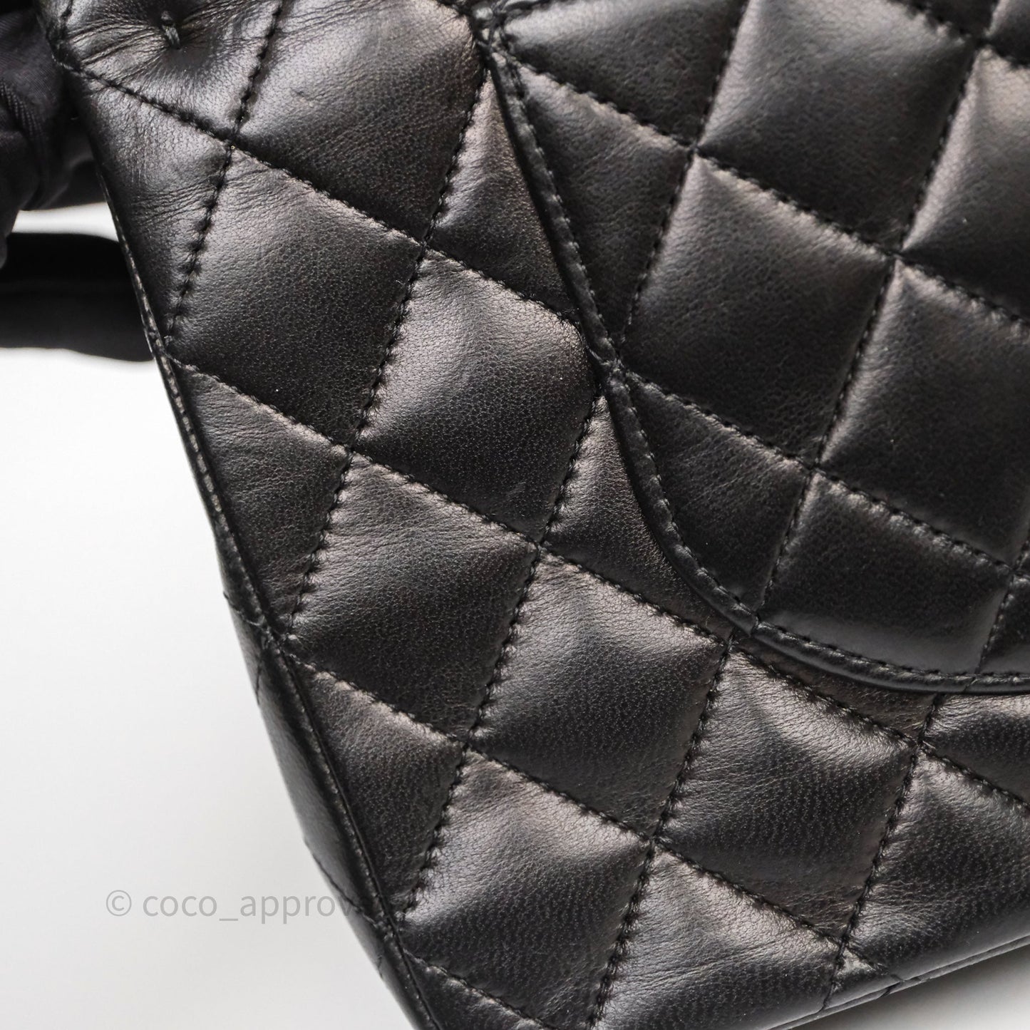 Chanel Classic M/L Medium Flap Quilted Black Lambskin Gold Hardware