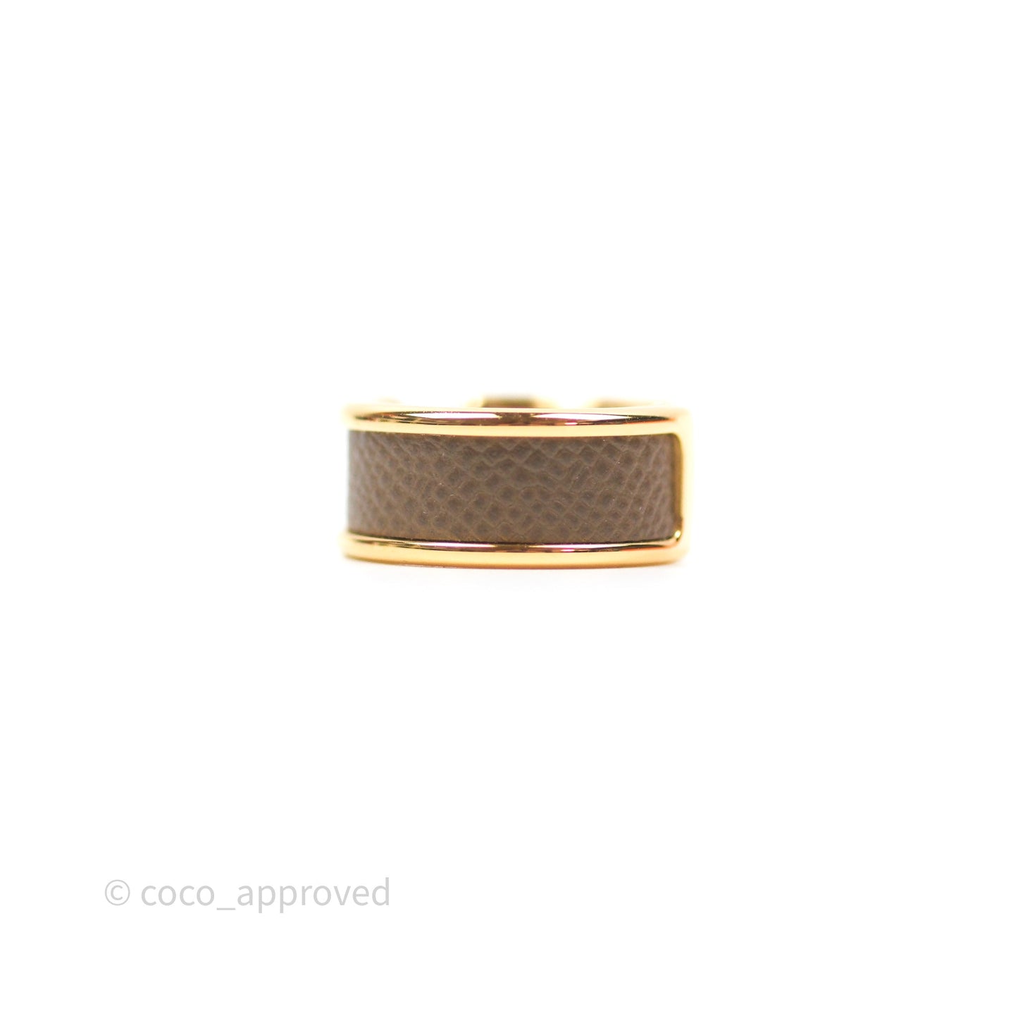 Hermès Olympe Ring Small Model Etoupe 18 Epsom Gold Hardware