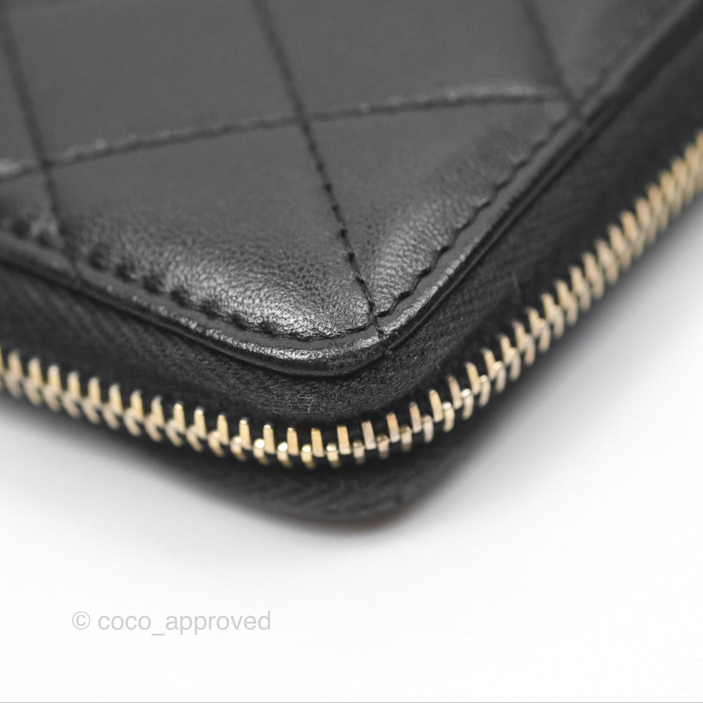 Chanel Zip Around Organiser Wallet Black Lambskin Gold Hardware