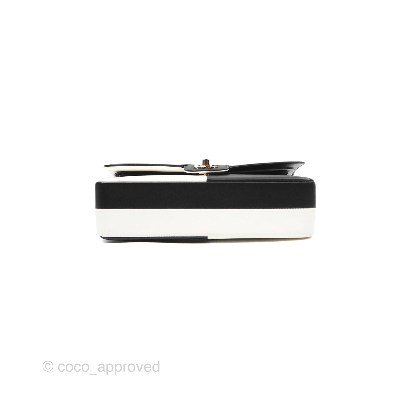 Chanel Medium Flap Black & White Lambskin Gold Hardware