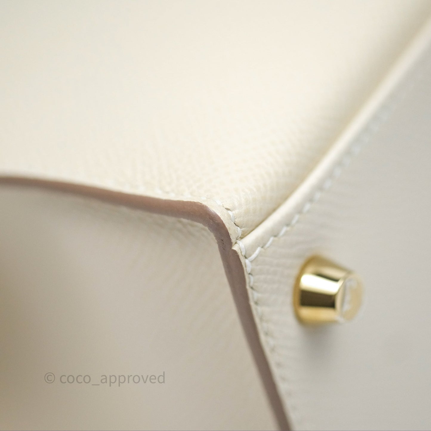 Hermès Kelly 28 Sellier Craie 10 Epsom Gold Hardware