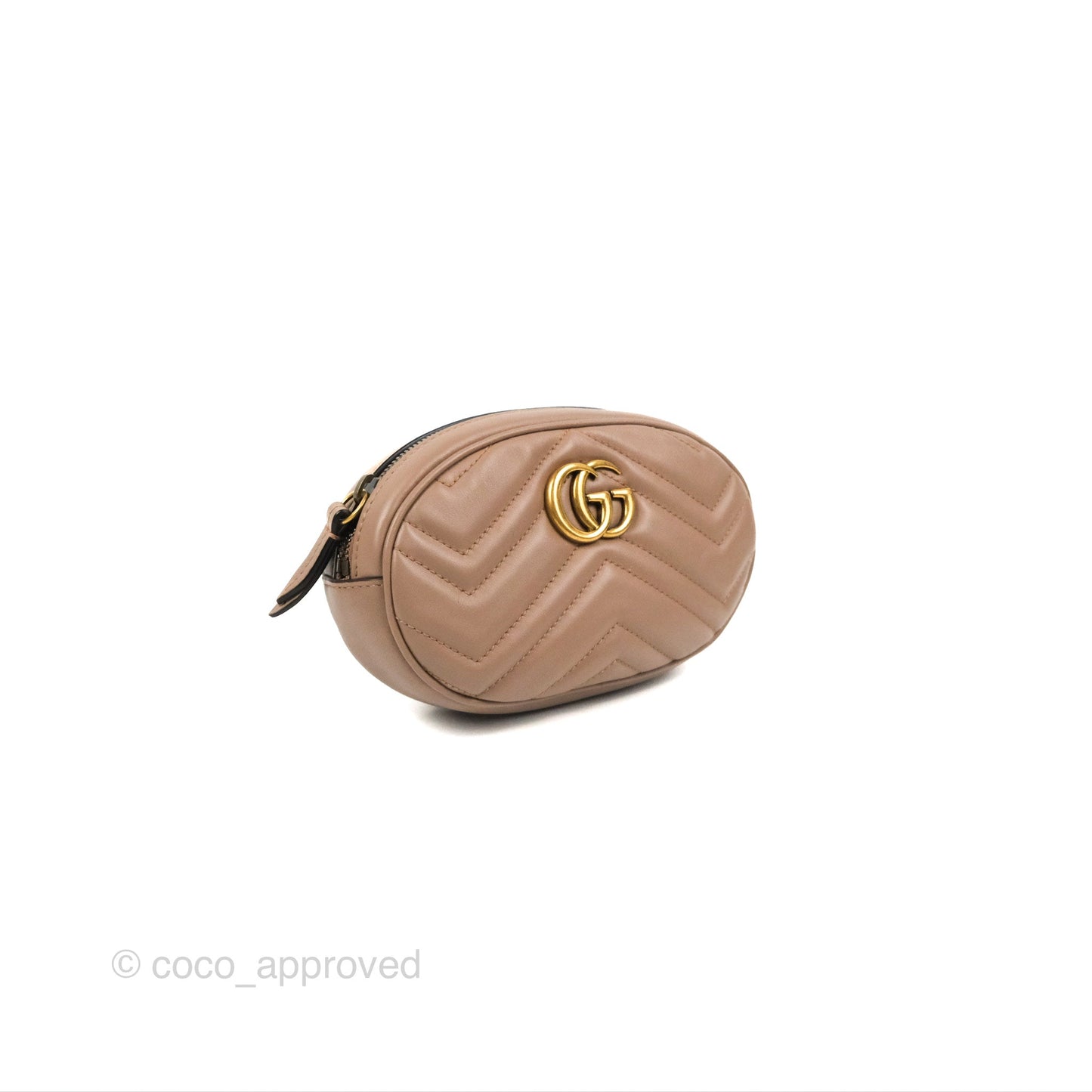 Gucci GG Marmont Matelassé Oval Belt Bag Dusty Pink