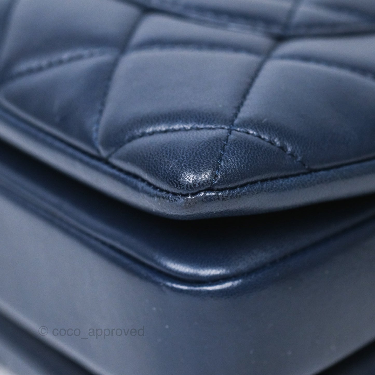 Chanel Small Trendy CC Navy Lambskin Gold Hardware