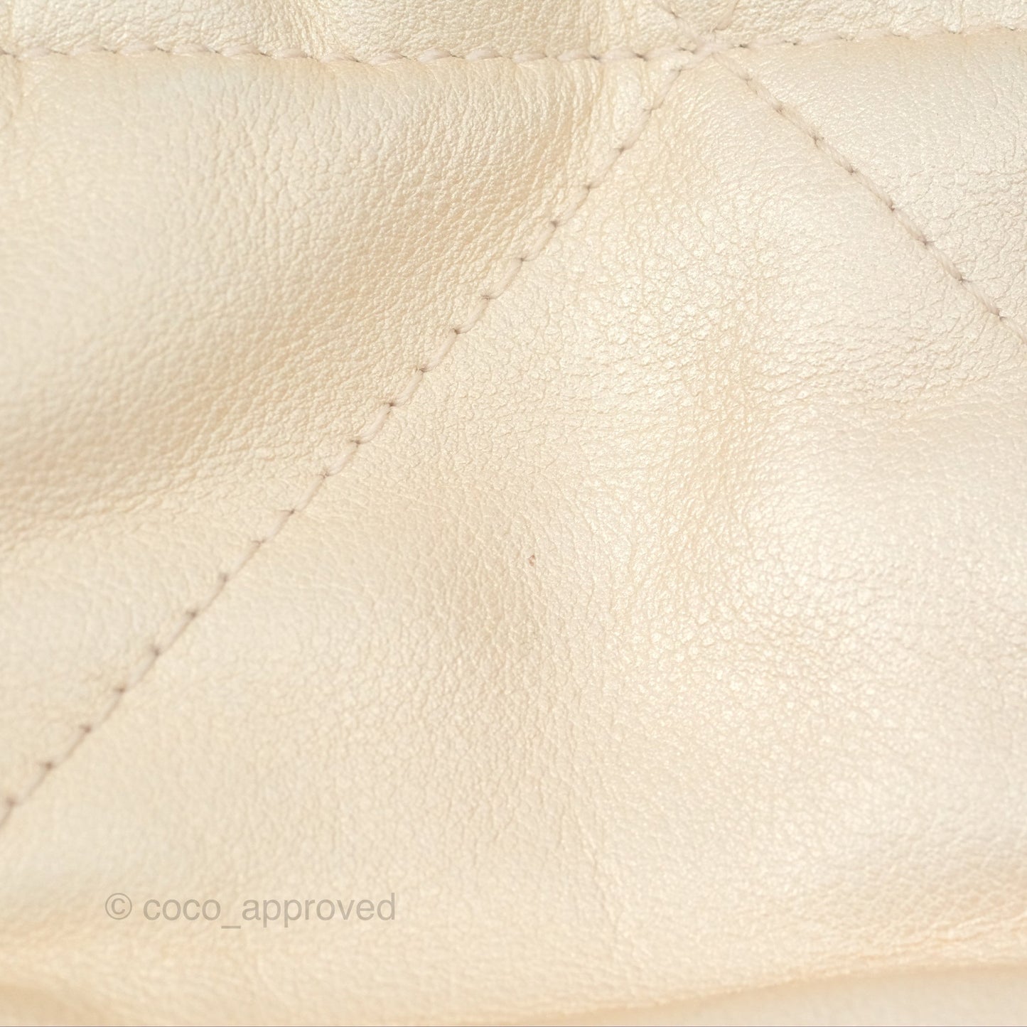 Chanel 22 Mini Bag Iridescent Light Pearly Calfskin Aged Gold Hardware