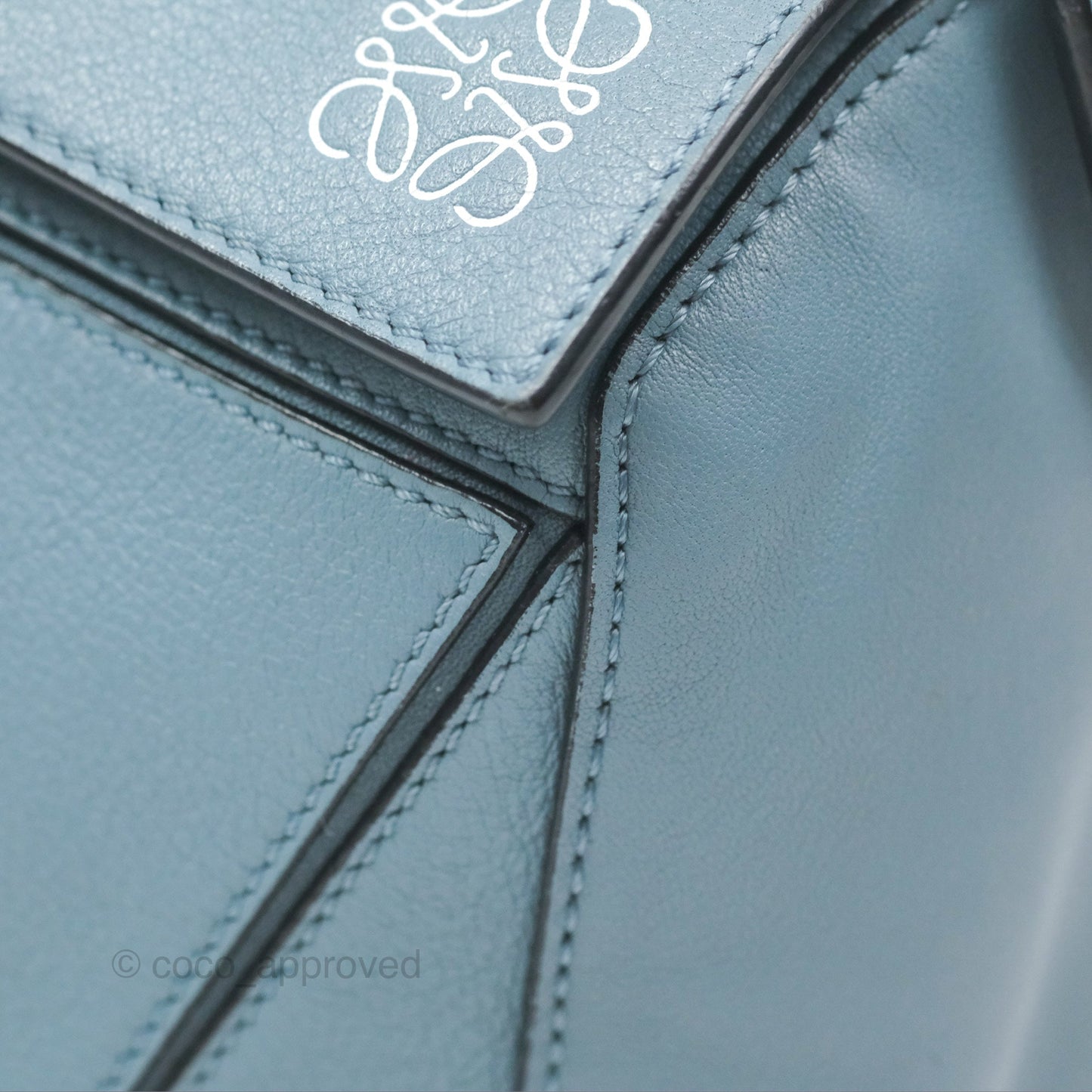 Loewe Small Puzzle Bag Stone Blue Calfskin