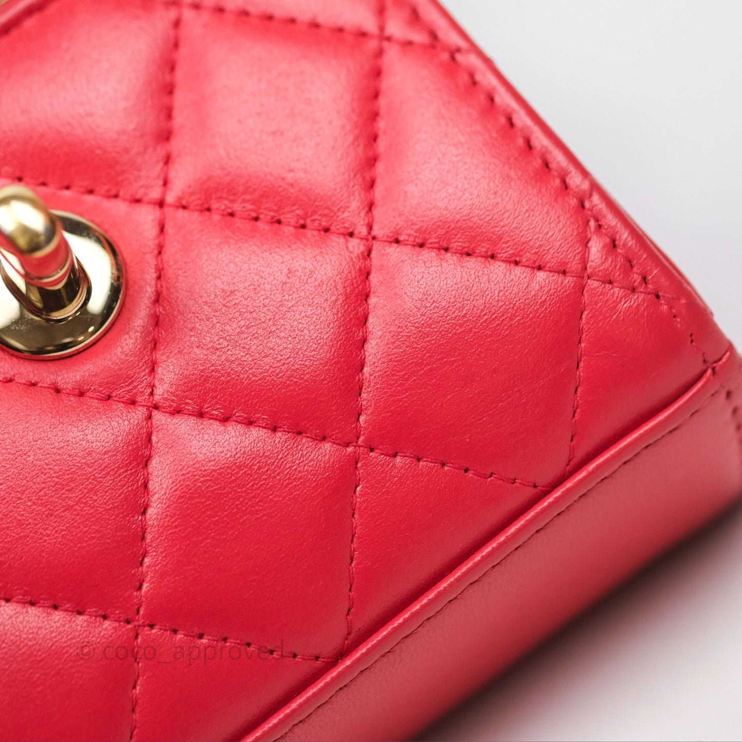 Chanel Mini Quilted Trendy CC Clutch With Chain Red Lambskin Gold Hardware