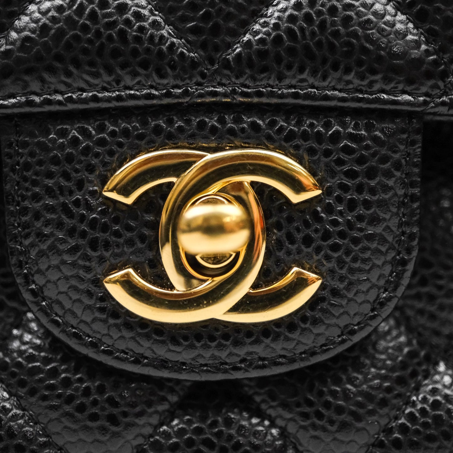 Chanel Classic Medium Flap Quilted Black Caviar Gold Hardware