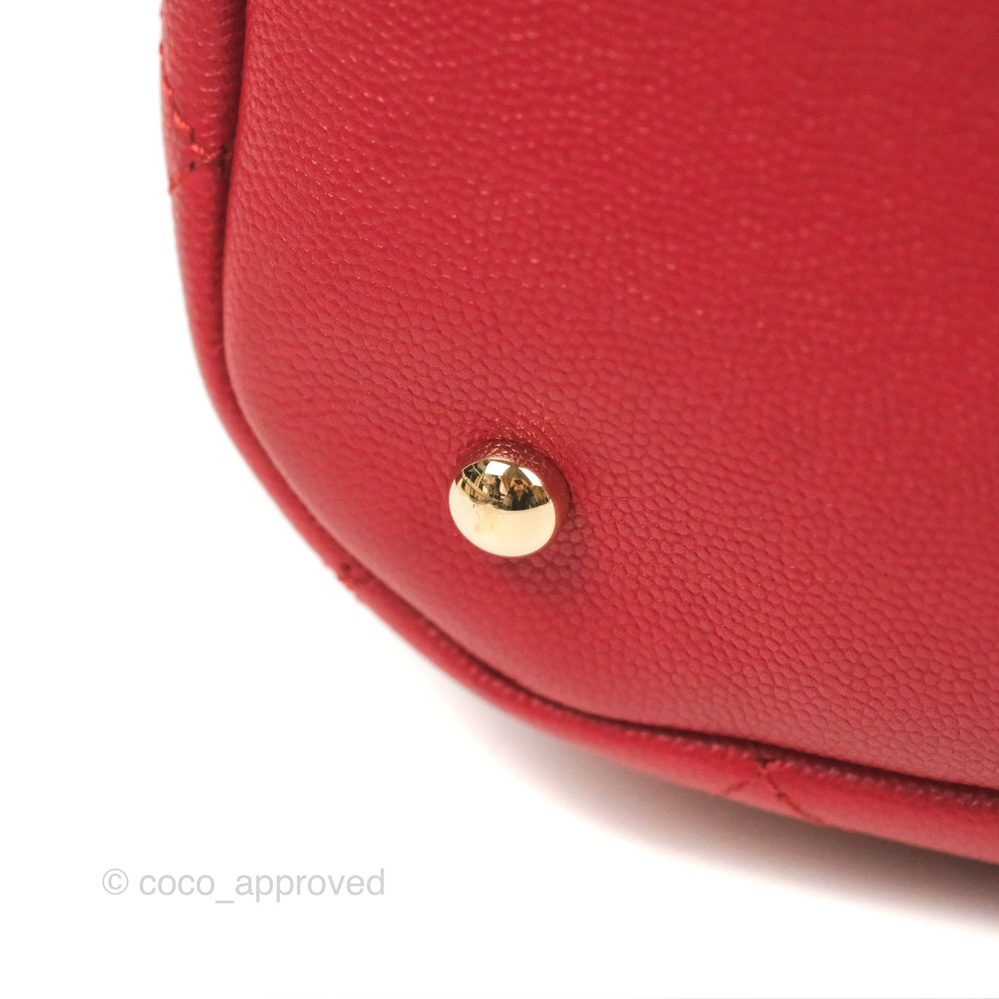 Chanel Medium Quilted Rolled Up Bucket Drawstring Bag Red Caviar Gold Hardware