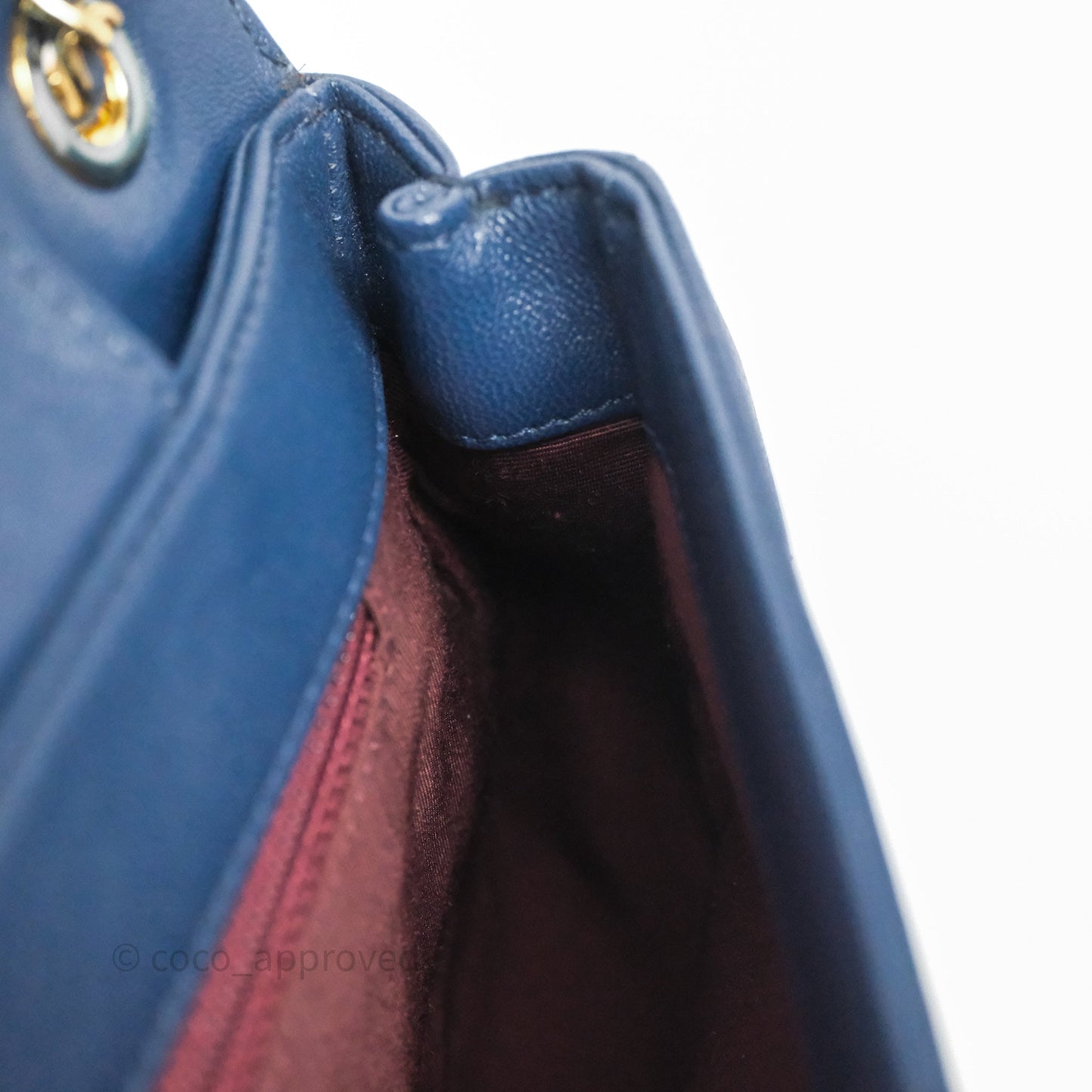 Chanel Mademoiselle Vintage Flap Bag Navy Sheepskin Gold Hardware