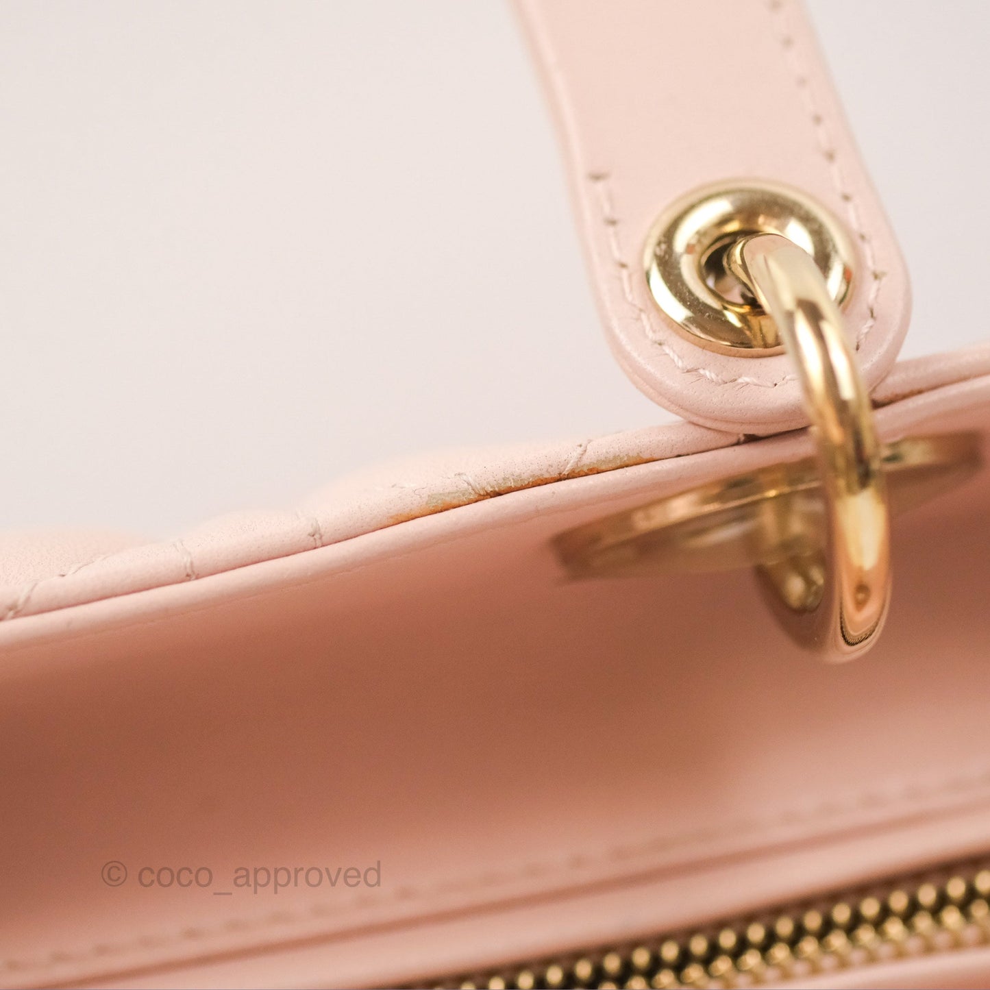Christian Dior Medium Lady Dior Cannage Light Pink Lambskin Gold Hardware