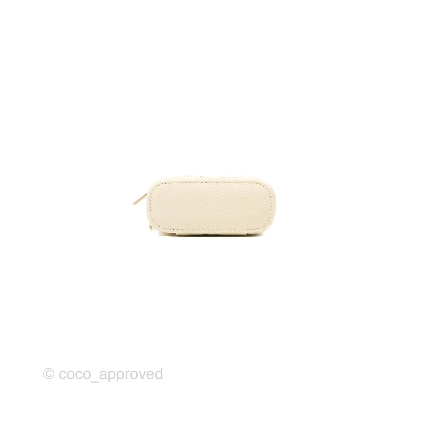 Chanel Quilted Small Handle With Care Vanity Case With Chain White Caviar Gold Hardware