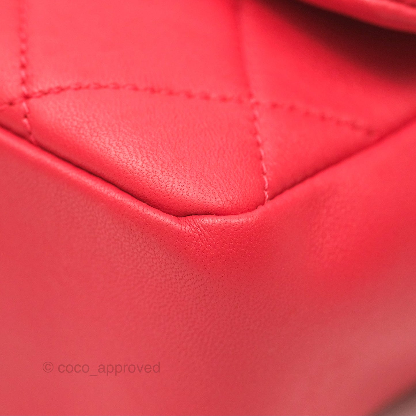 Chanel Quilted Resin Bi-Color Chain Flap Bag Dark Pink Lambskin