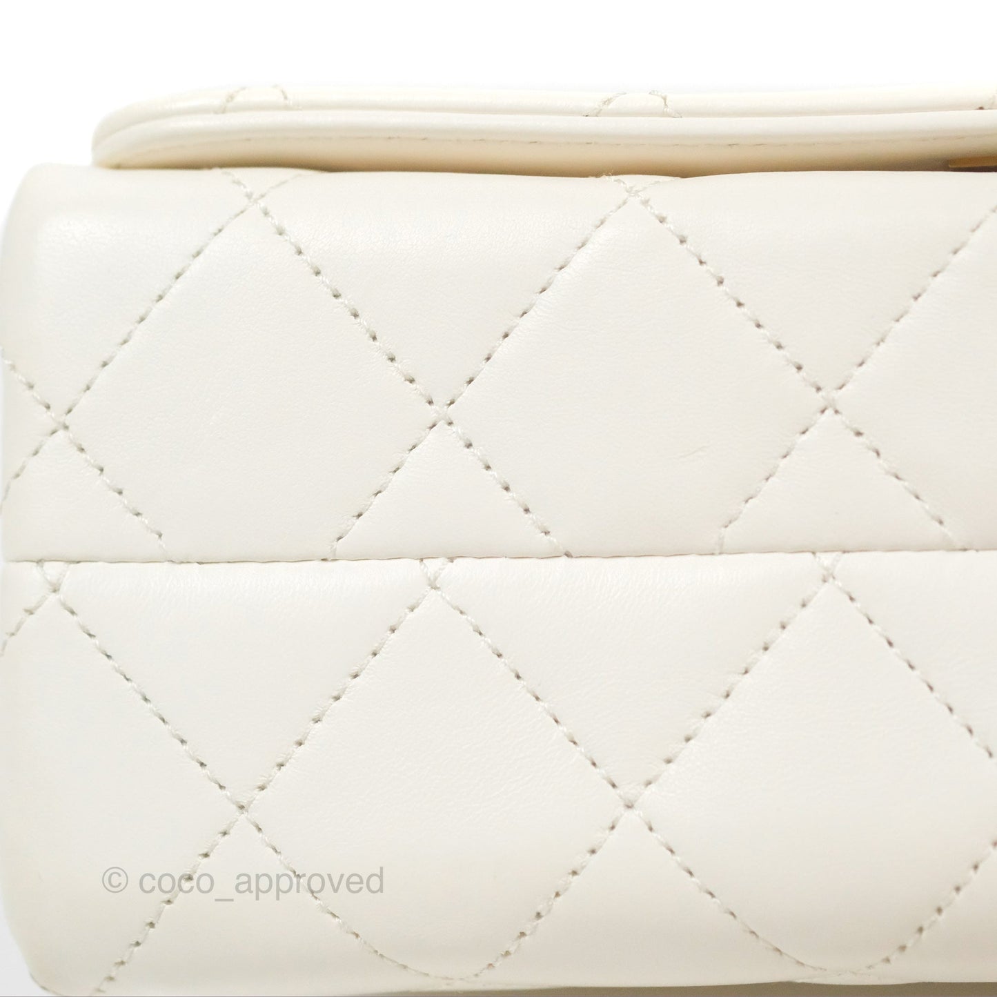 Chanel Mini Flap Bag with Enamel Charm Chain White Lambskin Gold Hardware