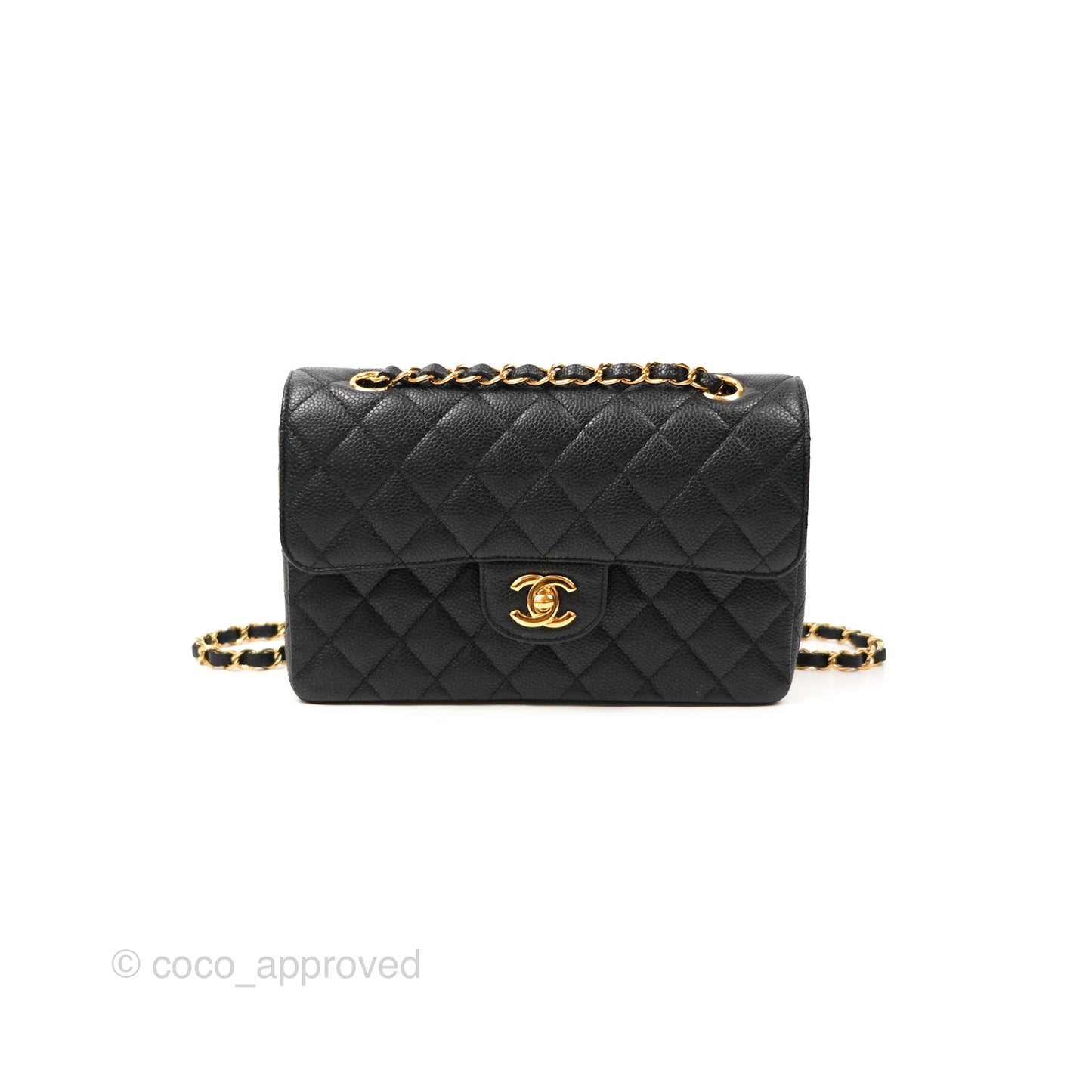 Chanel Classic Small S/M Flap Black Caviar Gold Hardware