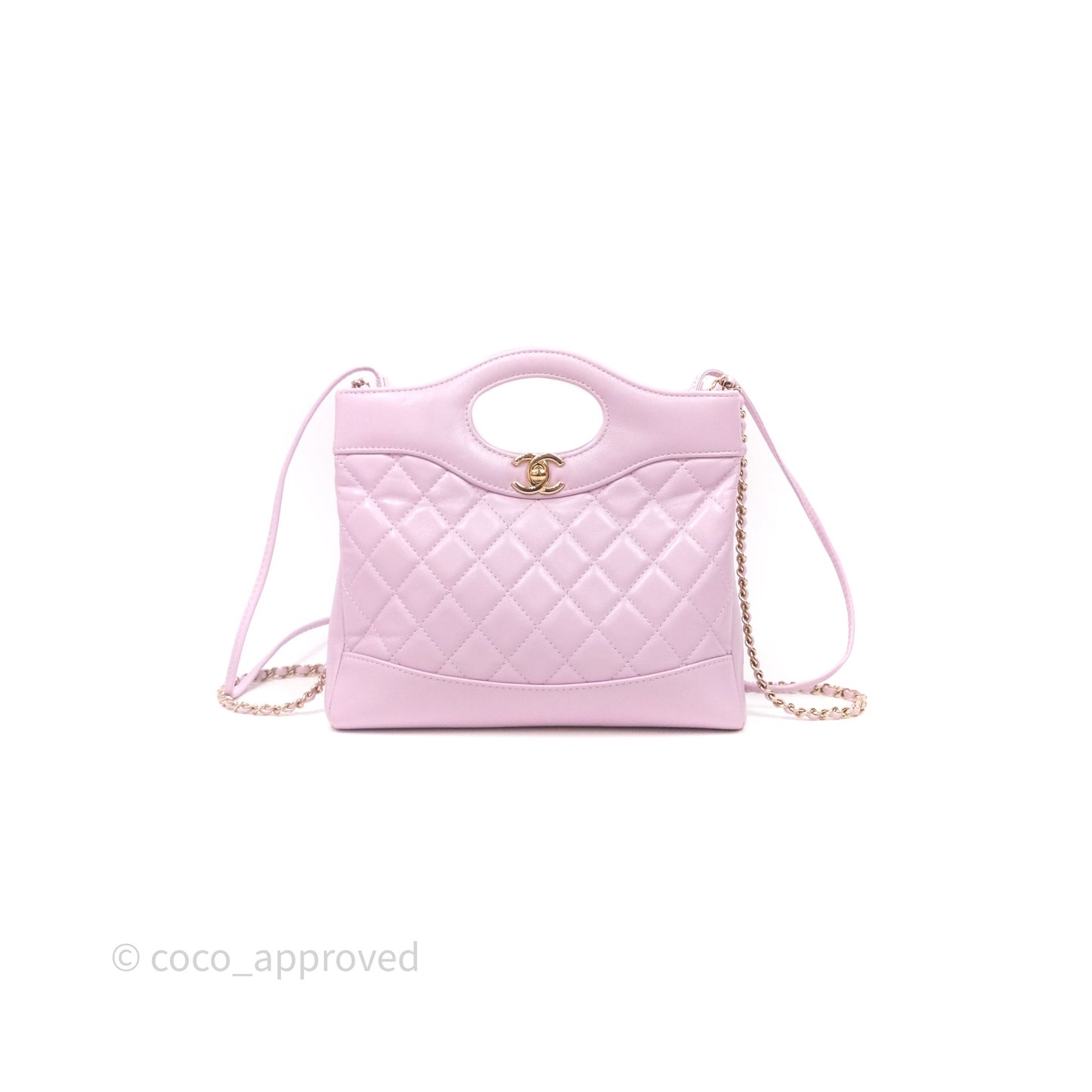 Chanel 31 Mini Lilac Shiny Lambskin Gold Hardware