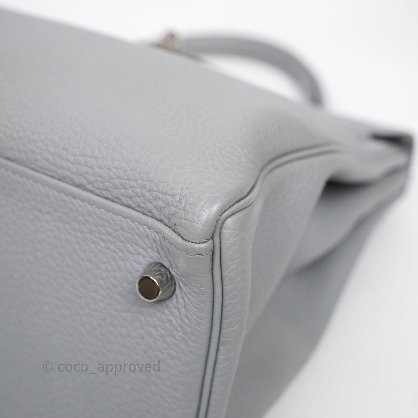 Hermès Kelly 32 Retourne Bleu Glacier 8U Togo Palladium Hardware