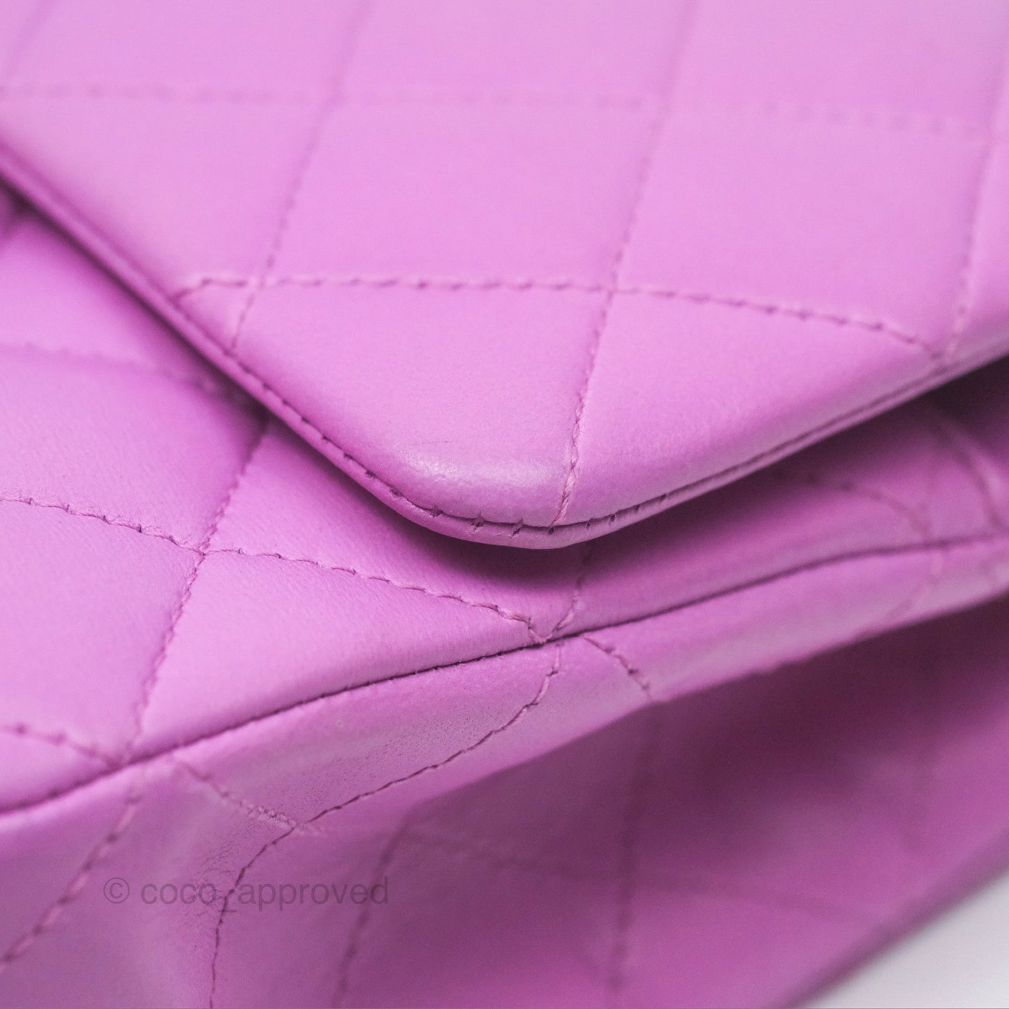 Chanel Medium Classic Flap Quilted Purple Lambskin Silver Hardware