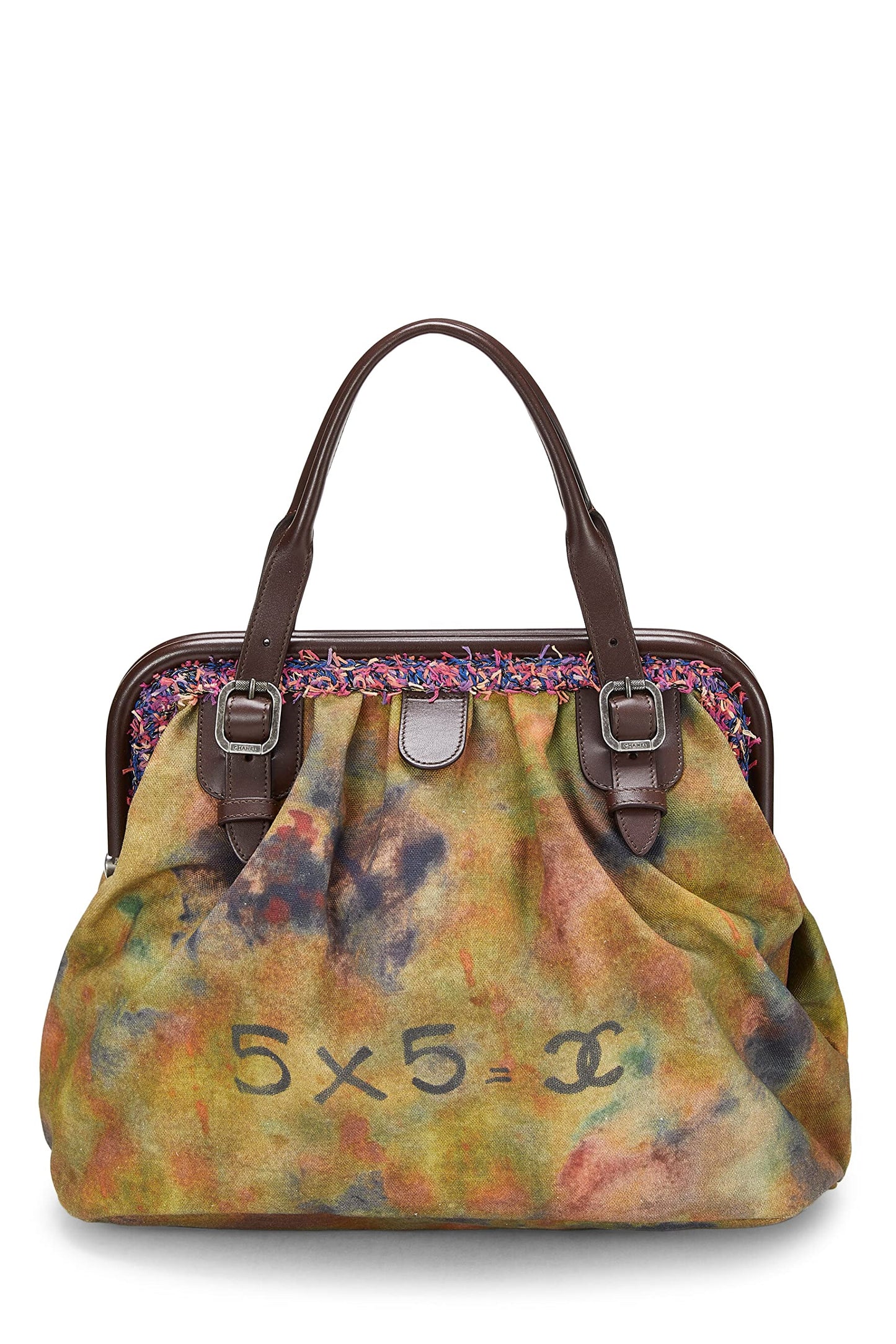 Chanel,  Green Graffiti Canvas On The Pavements Bowling Bag, Green