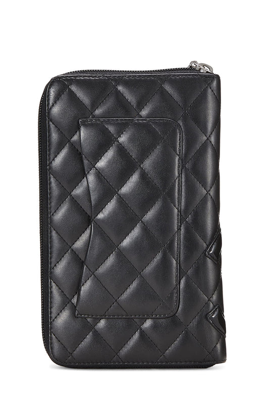 Chanel  Black Quilted Calfskin Cambon Ligne Travel Wallet, Black