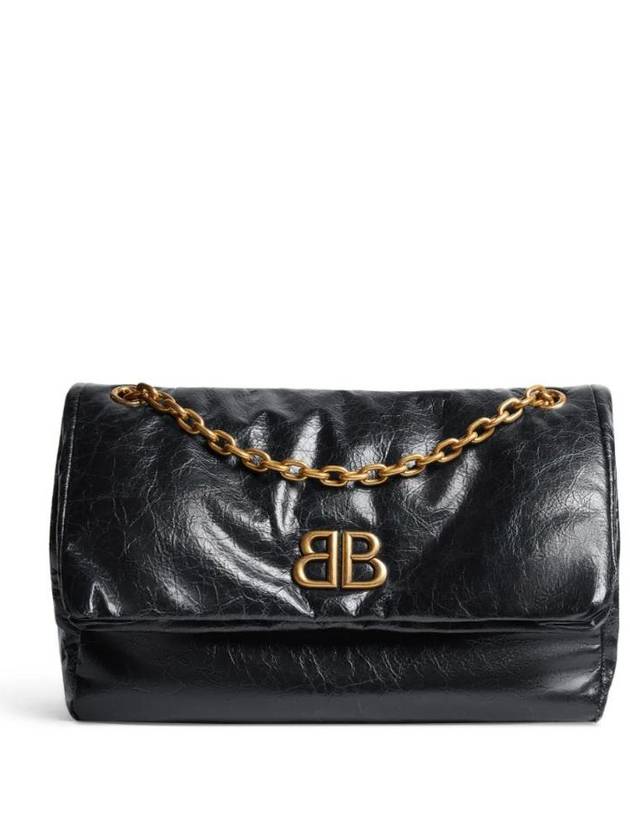 Luxury Balenciaga Monaco Chain Strap Shoulder Bag Black