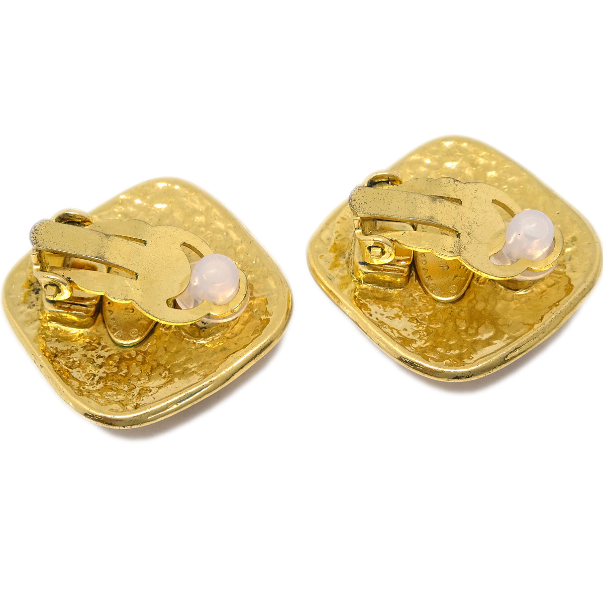 Chanel Rhombus Earrings Clip-On Gold 94P