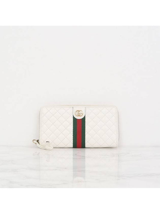 Luxury Gucci Trending 2025 Double G web quilted zipper long wallet 536450