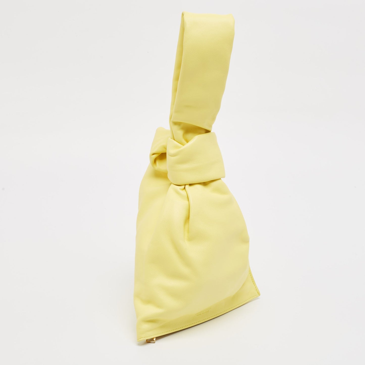 Luxury Bottega Veneta Yellow Leather Bv Twist Clutch Bag