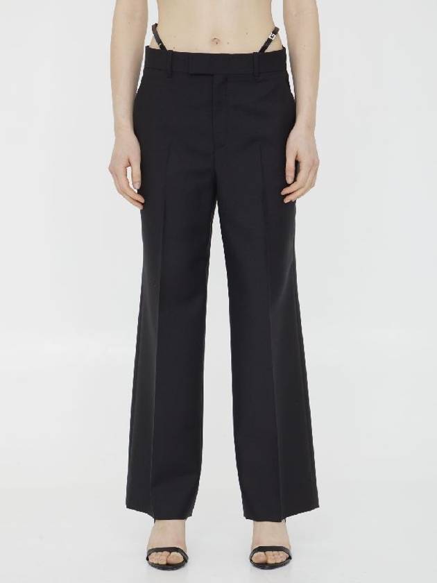 Luxury Gucci Trending 2025 Wool Mohair Straight Pants Black