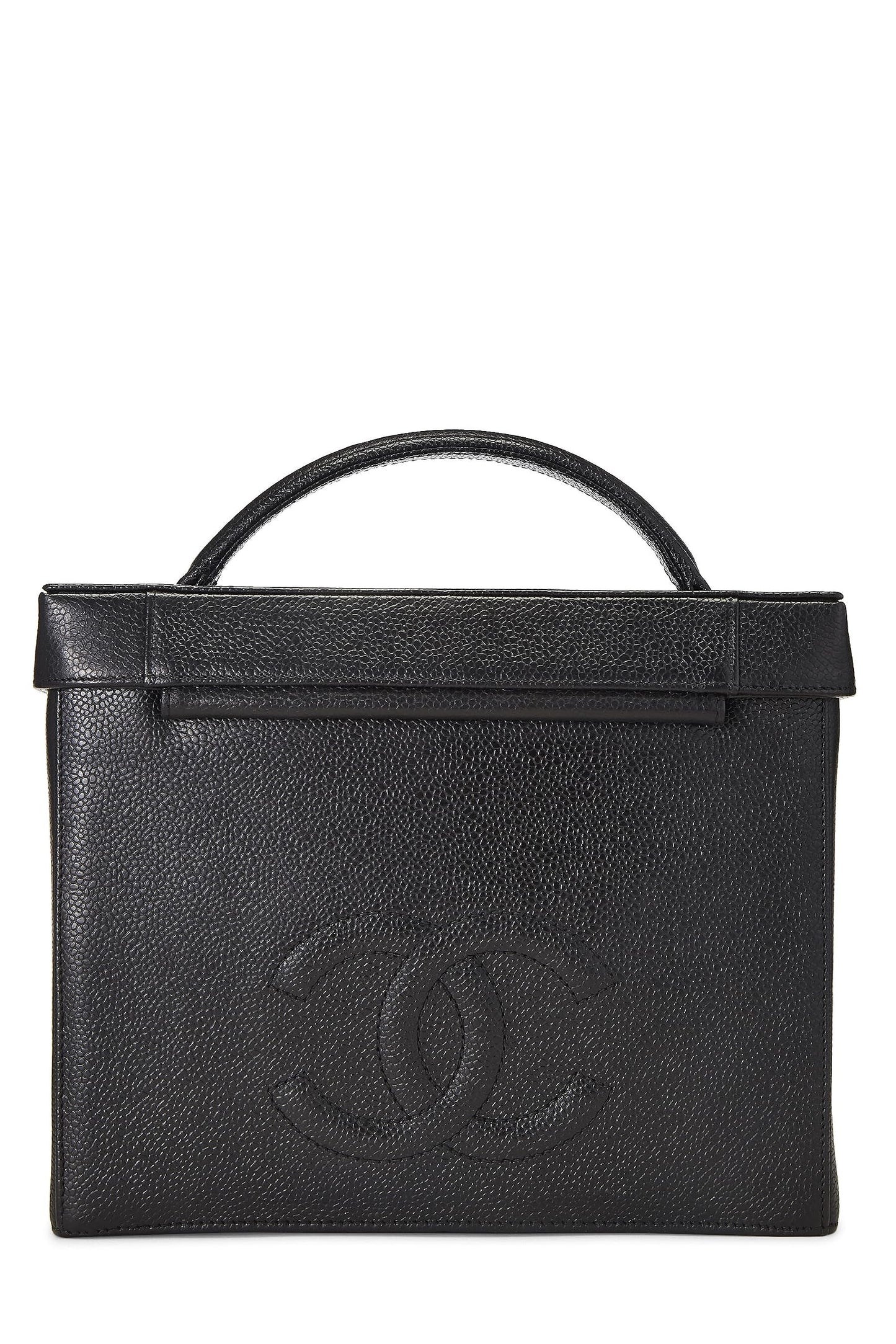 Chanel,  Black Caviar Circle 'CC' Vanity Large, Black