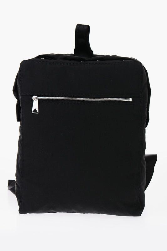 Luxury Bottega Veneta Solid Color Backpack With Zip And Snap Buttons Closure