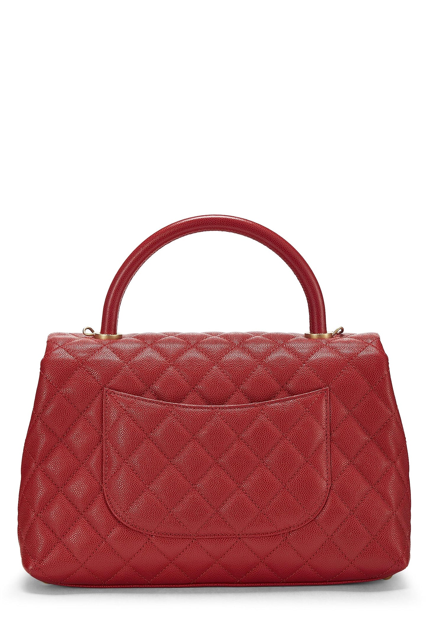 Chanel,  Red Caviar Coco Handle Bag Medium, Red