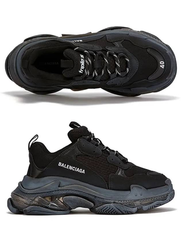 Luxury Balenciaga Triple S Sneakers Clear Sole Black