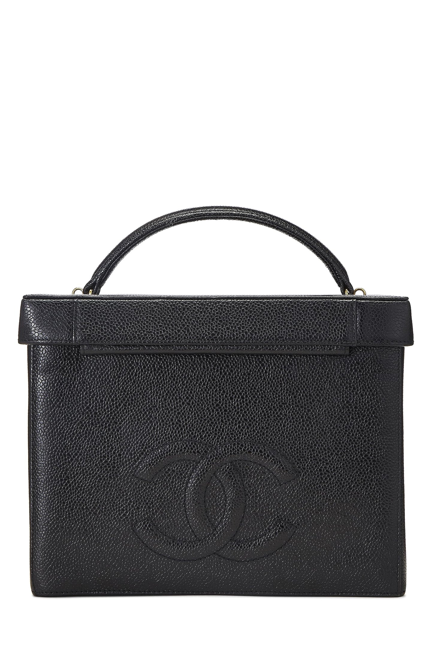 Chanel,  Black Caviar Circle 'CC' Vanity Large, Black