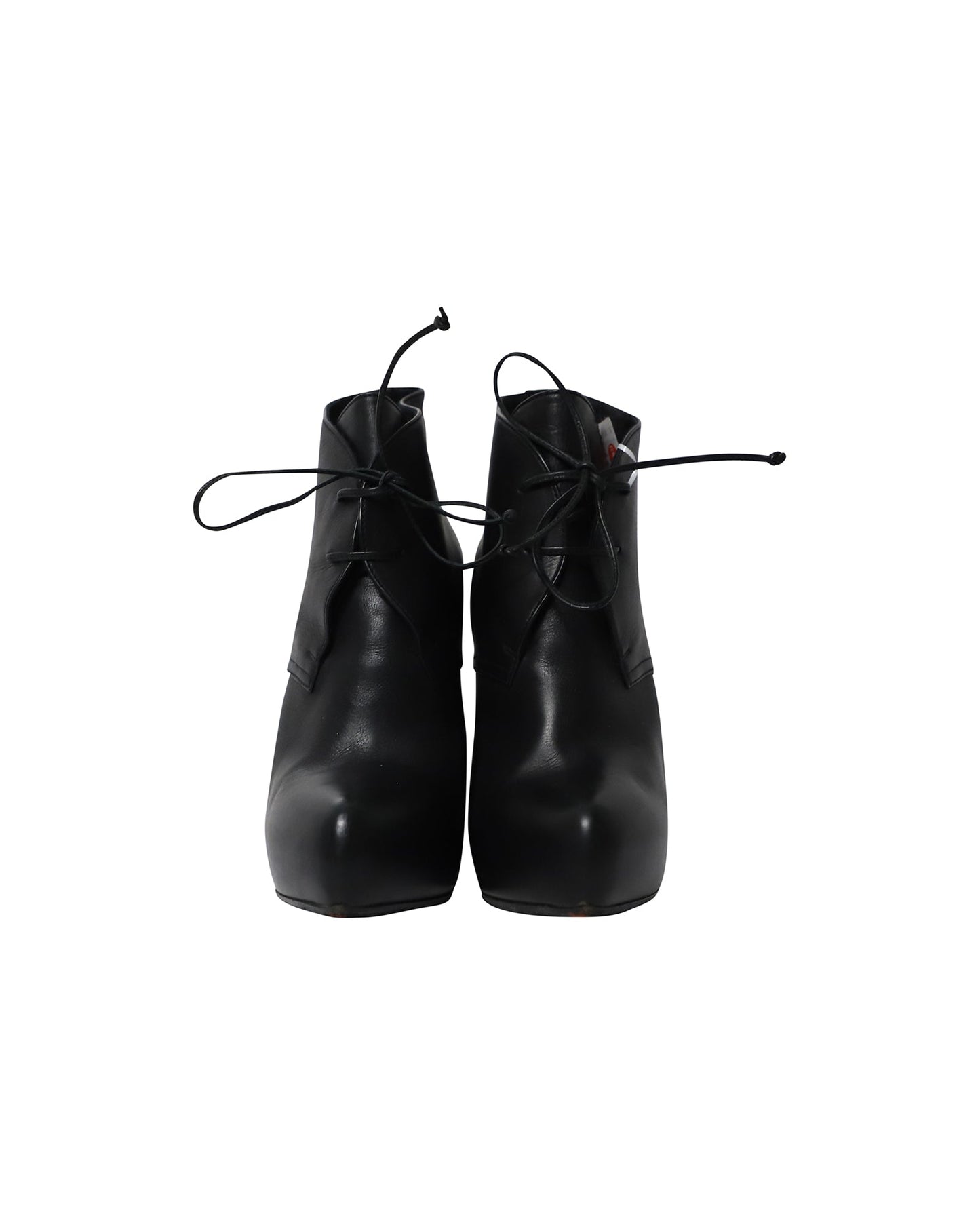 Luxury Bottega Veneta Lace Up Platform Ankle Boots in Black Leather