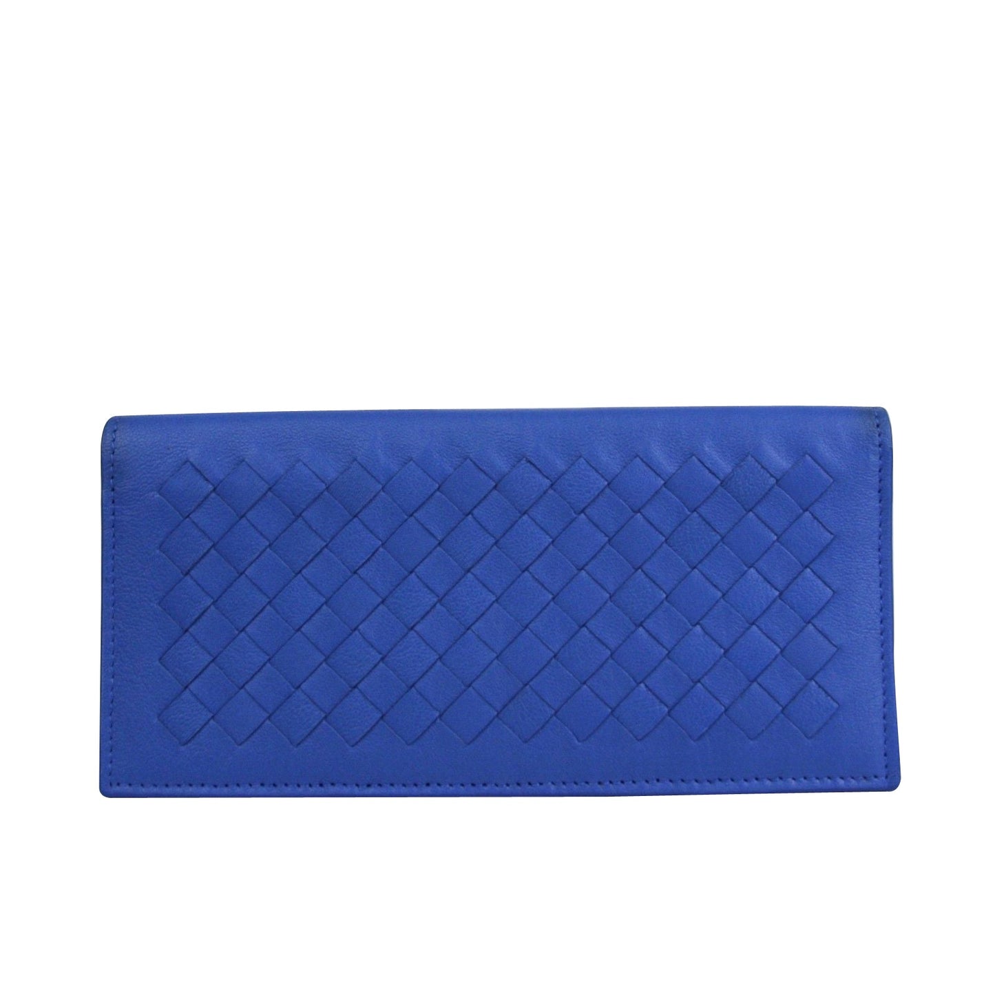 Luxury Bottega Veneta Men's Intercciaco Leather Woven Long Bifold Wallet