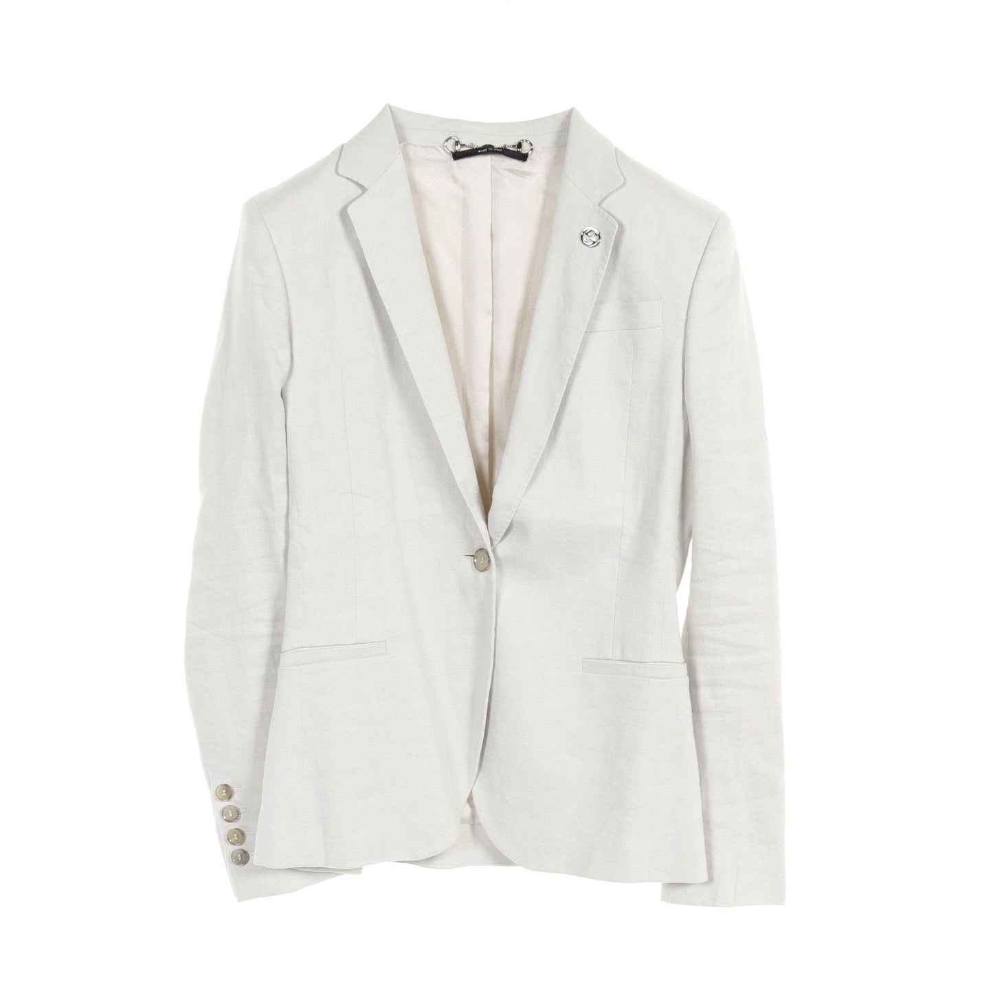 Luxury Gucci Trending 2025 Interlocking G Tailored jacket Linen Light gray