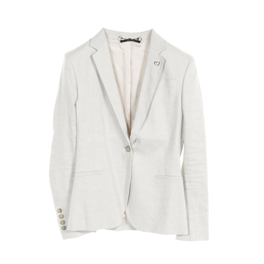 Luxury Gucci Trending 2025 Interlocking G Tailored jacket Linen Light gray
